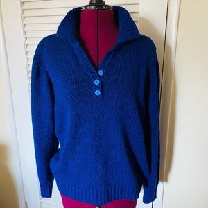 Karen Scott Royal Blue V-Neck Sweater